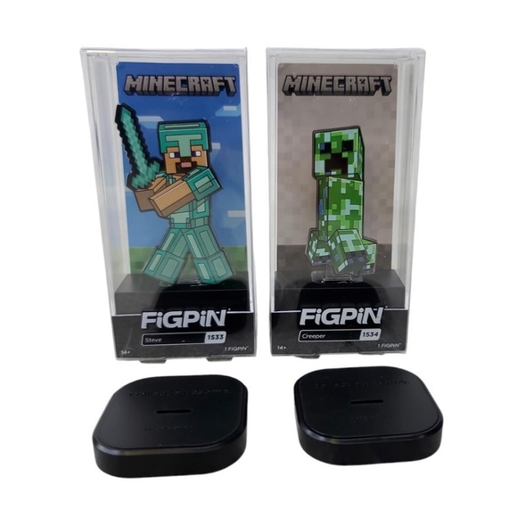 Minecraft, FiGPiN, Steve, #1533, Creeper, #1534, Target Exclusive, NEW, SEALED - Picture 3 of 10